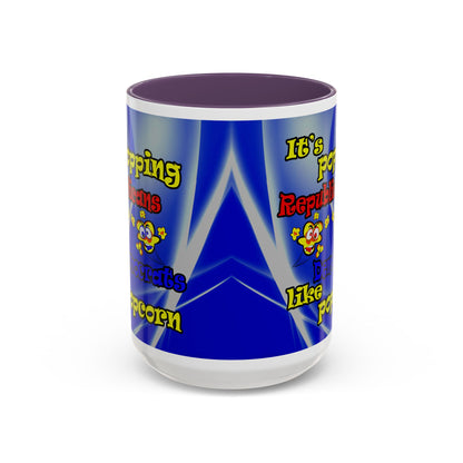 popping like popcorn - Accent Mug (blue-white wave)