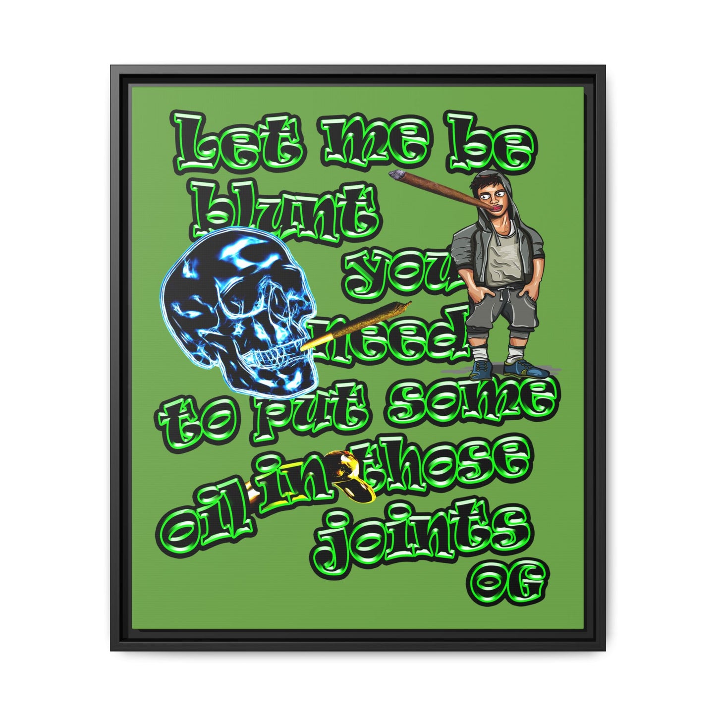 og - framed canvas art (green)
