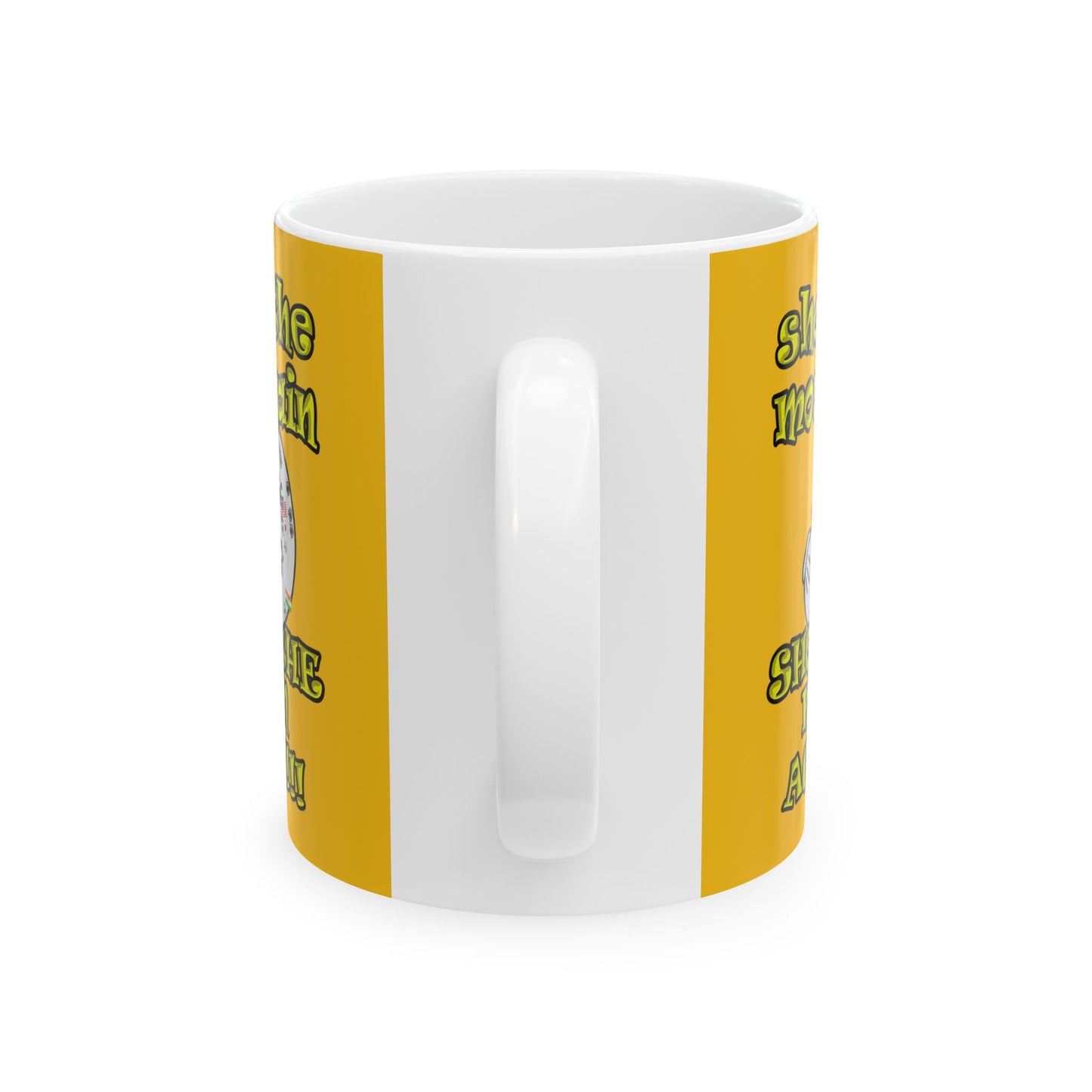 shoot the moon again - White Mug (yellow)