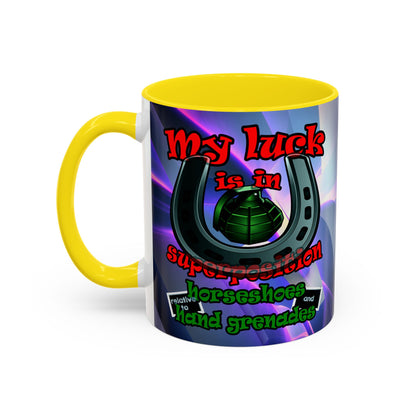 my luck - Accent Mug (grey-pink wave)