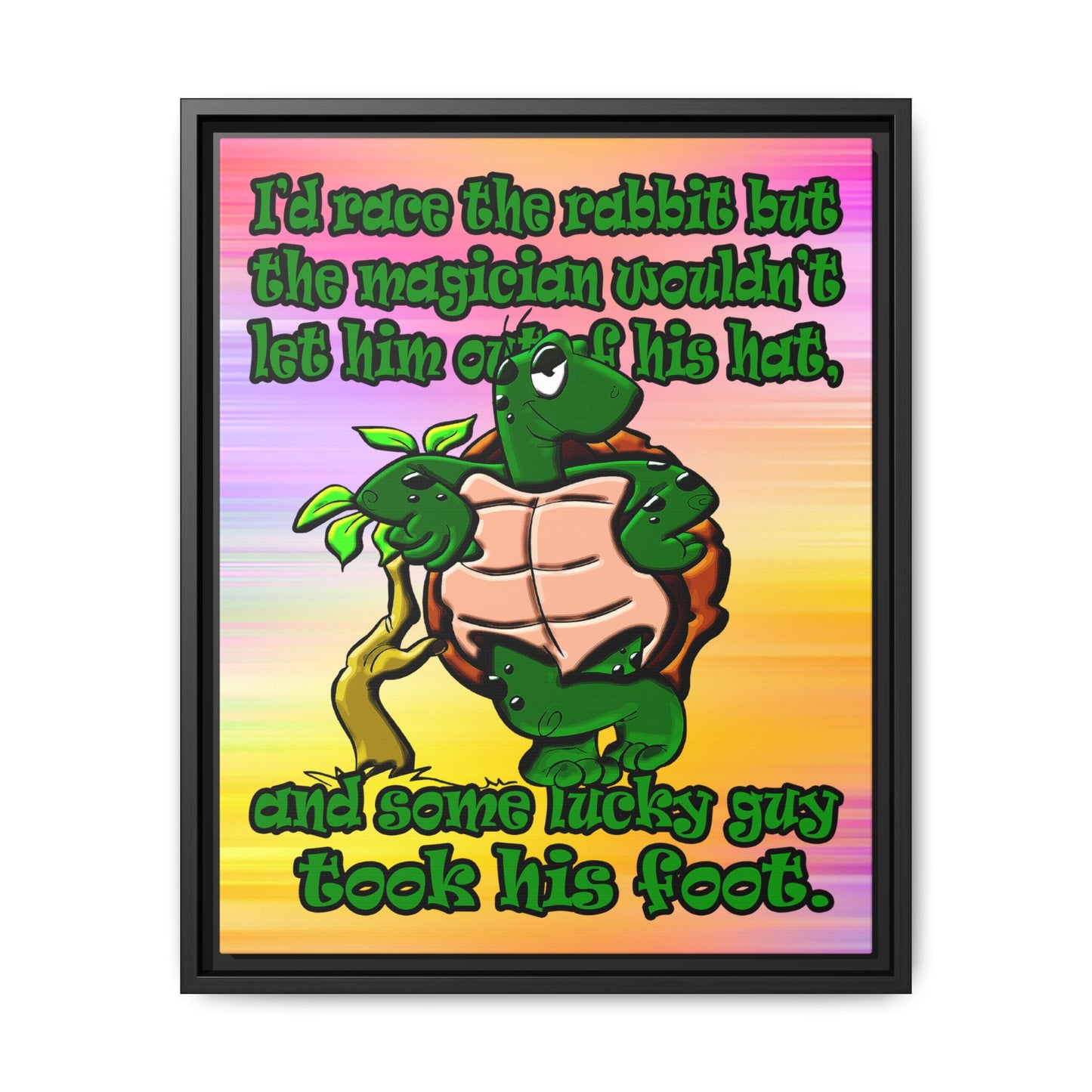 turtle race - framed canvas art (color blur)