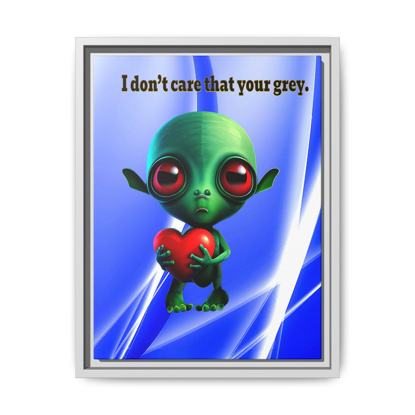 I don't care that your grey - framed canvas art (blue-white wave)