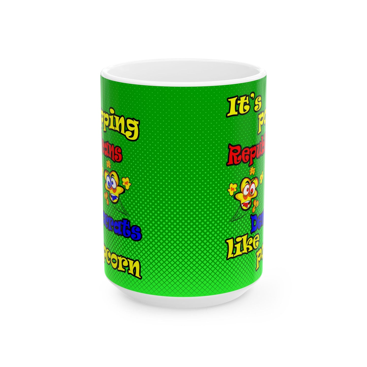 popping like popcorn - White Mug (logo green)