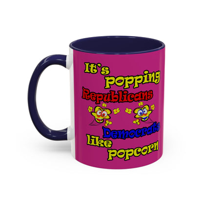 popping like popcorn - Accent Mug (pink)