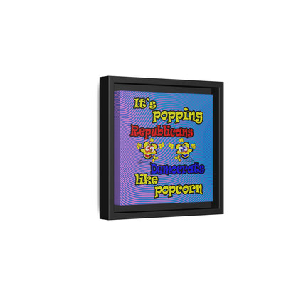 popping like popcorn - framed canvas art (light blue-purple wave)