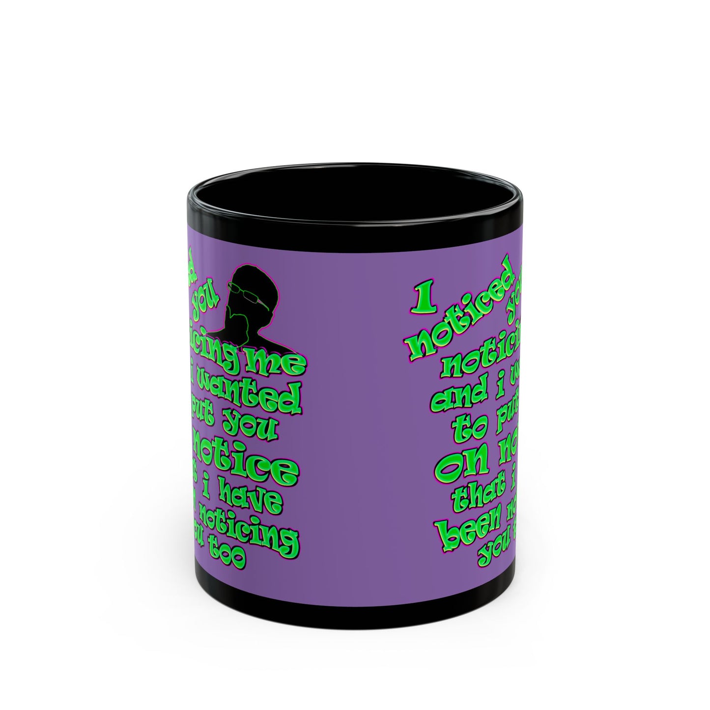 noticed you noticing - Black Mug (light purple)