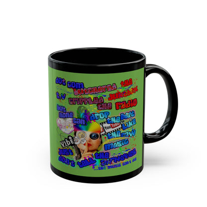 drop the beat - Black Mug (green)
