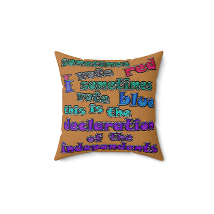 declaration of the independents - Faux Suede Square Pillow - (light brown)