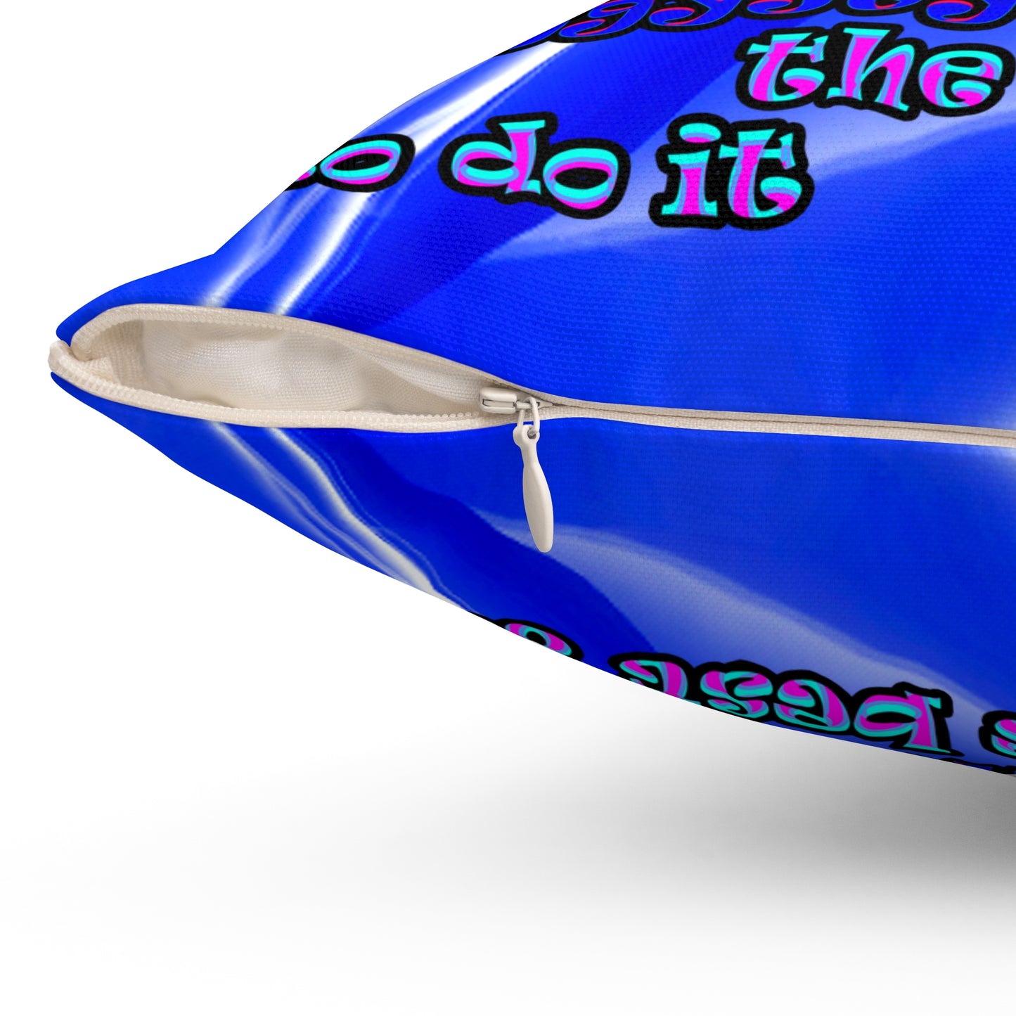 doggystyle - Spun Polyester Square Pillow - (blue-white wave)