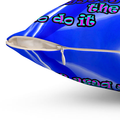 doggystyle - Spun Polyester Square Pillow - (blue-white wave)