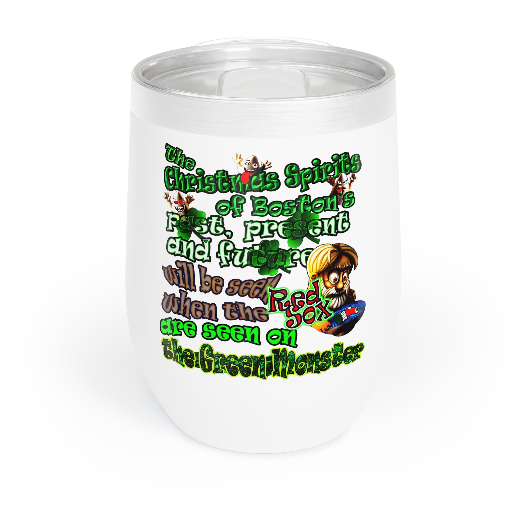 christmas spirits of boston - Chill Wine Tumbler