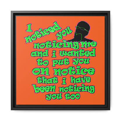 noticed you noticing - framed canvas art (orange)