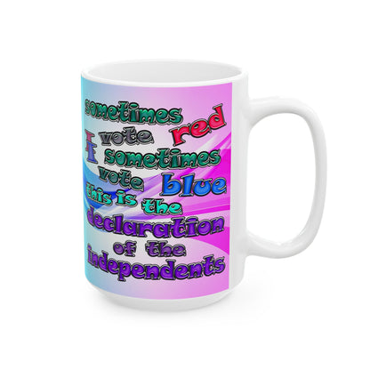 declaration of the independents - White Mug (light blue-pink wave)