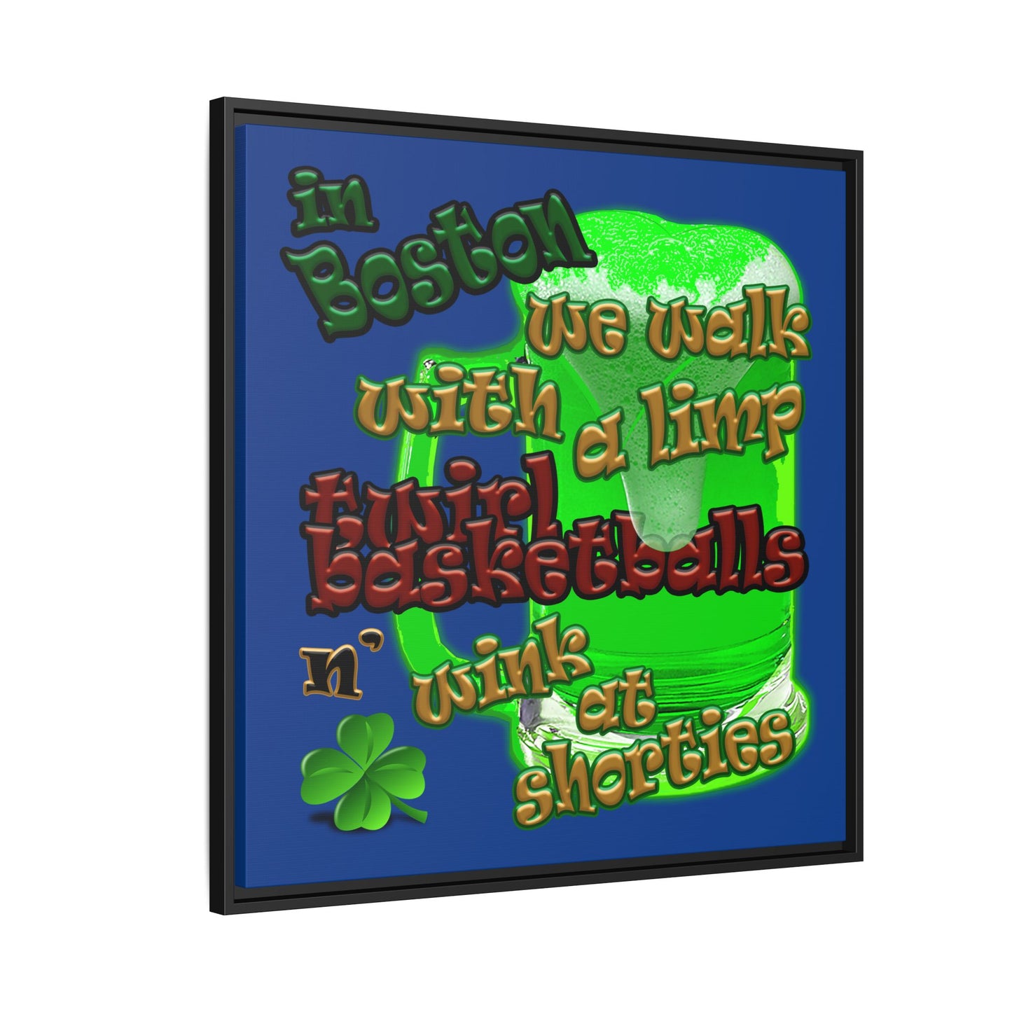 celtics logo - framed canvas art (dark blue)