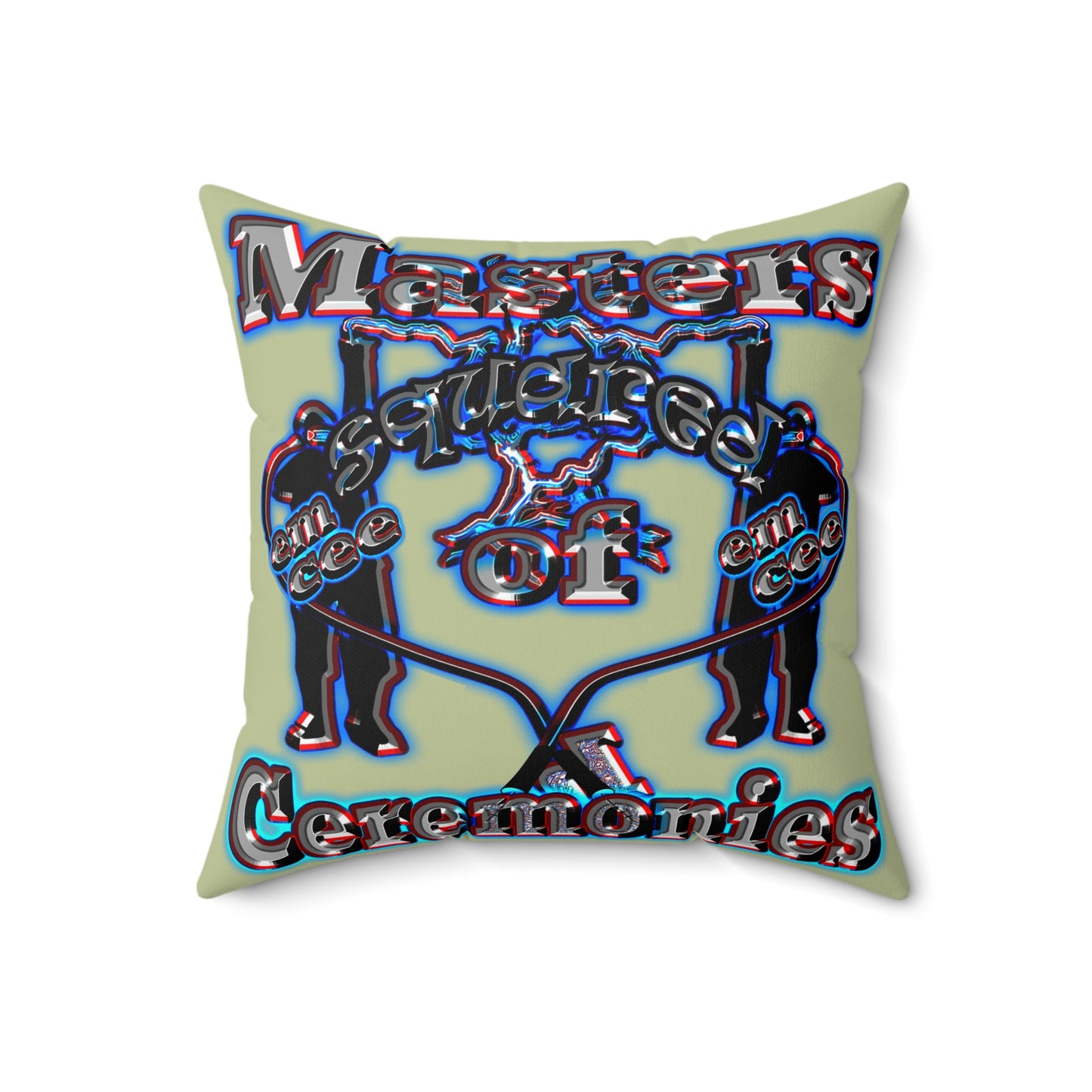 em cee squared - Faux Suede Square Pillow - (moss green)