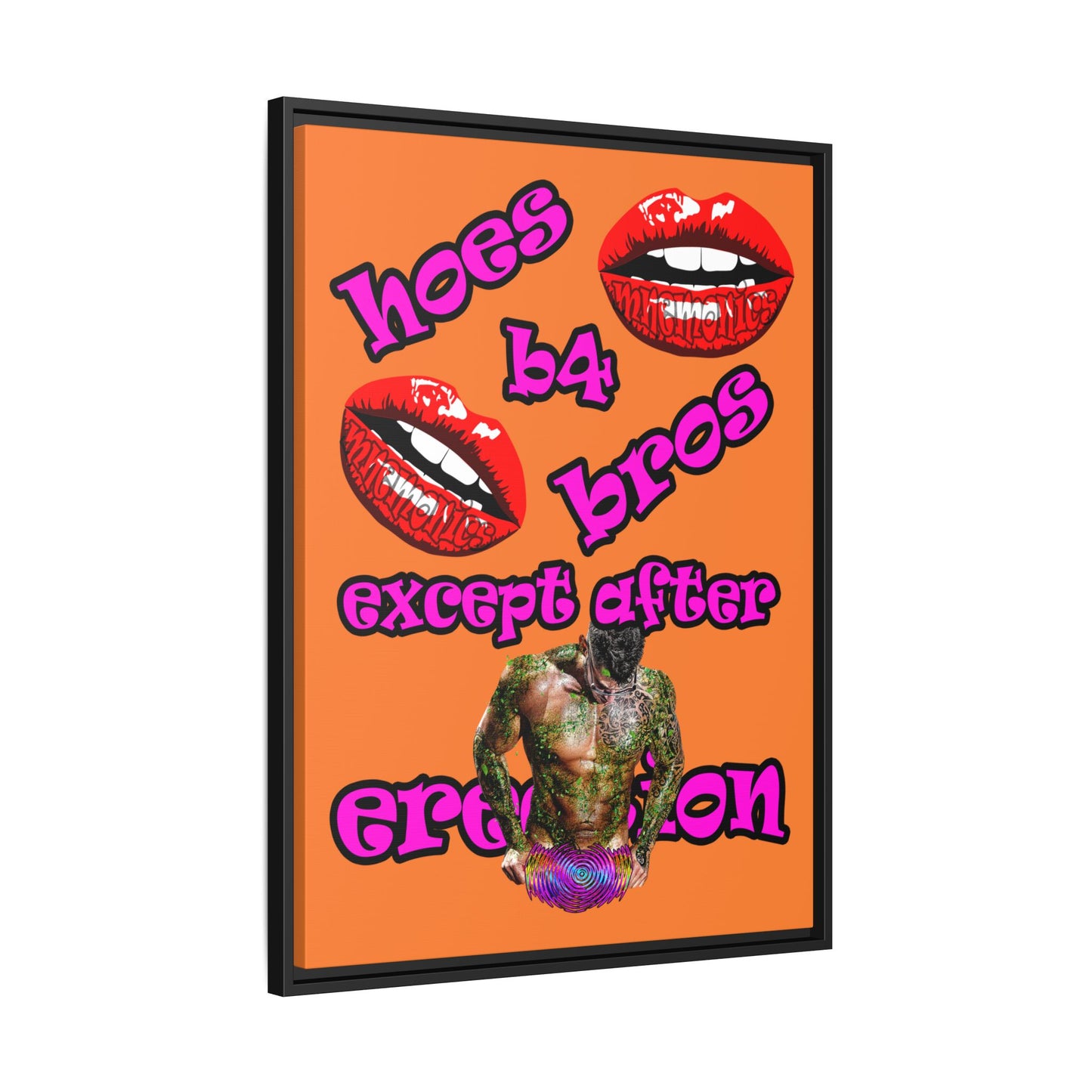hoes b4 bros - framed canvas art (crusta)