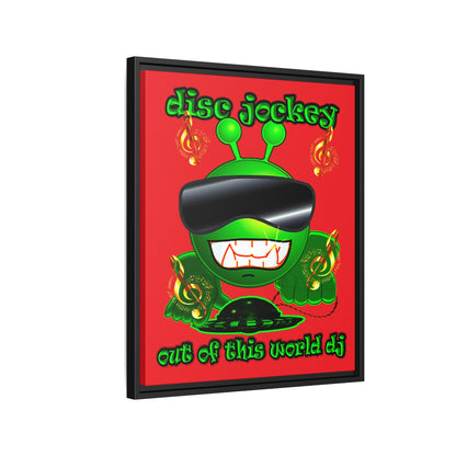 disc jockey - framed canvas art (red)