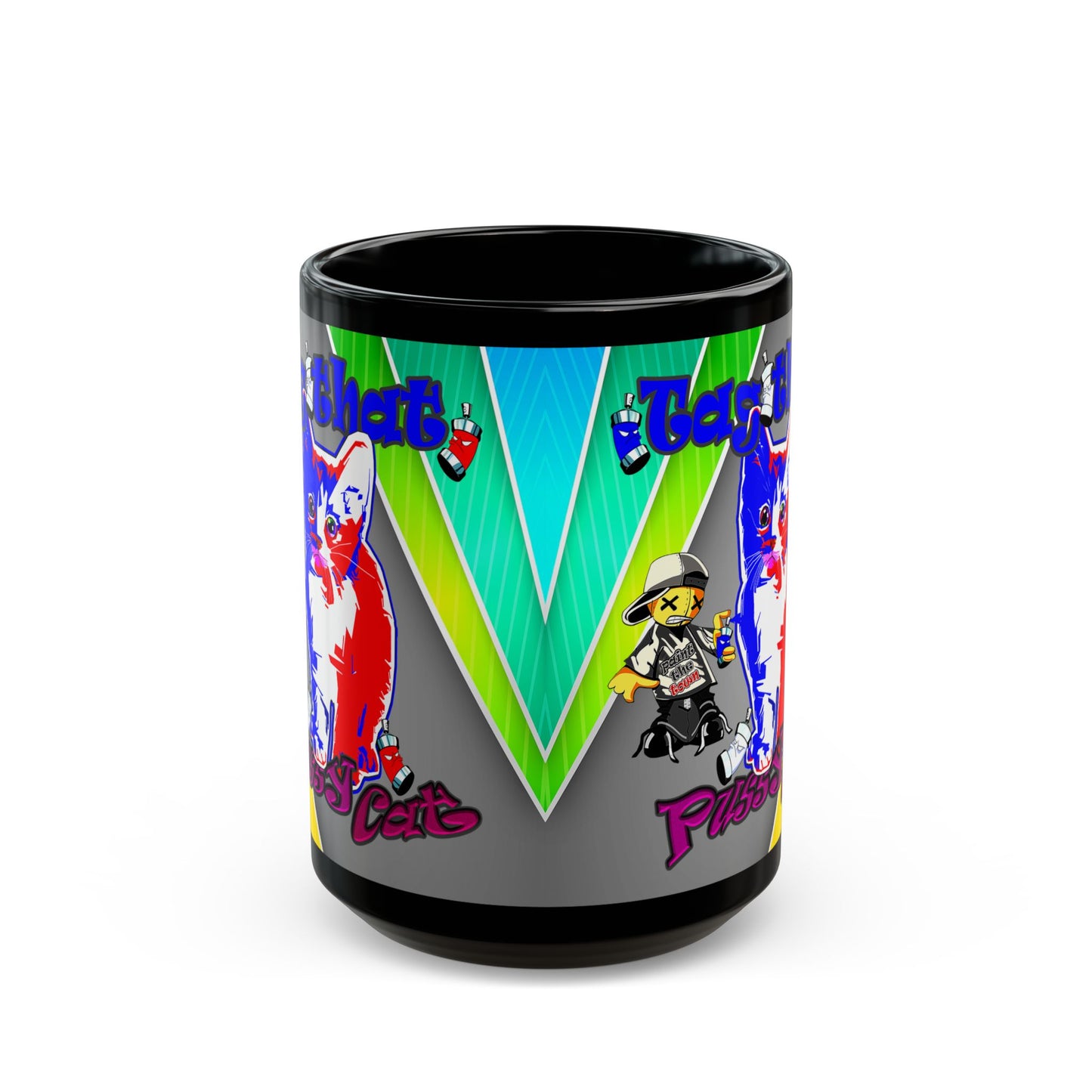 tag that - Black Mug (rainbow split)