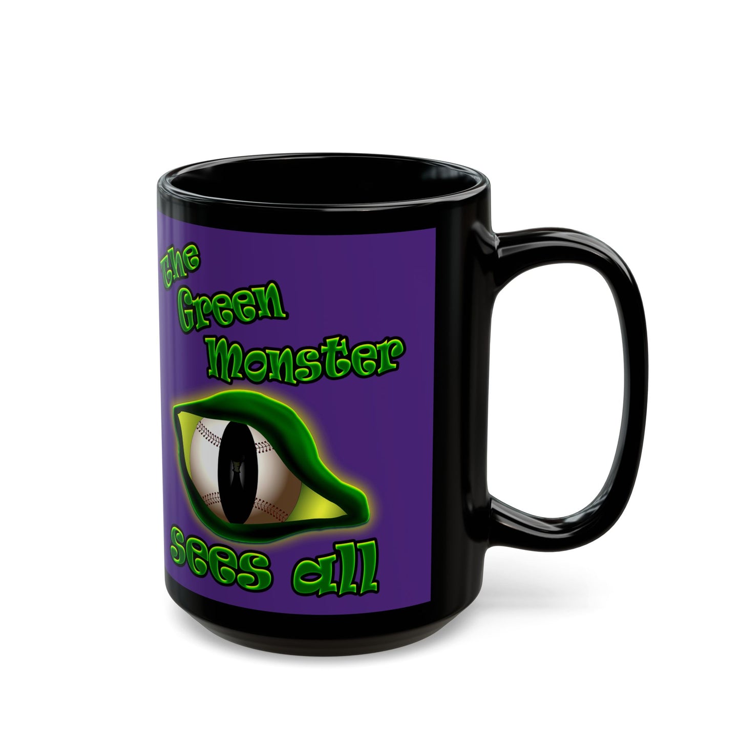 green monster - Black Mug (purple)