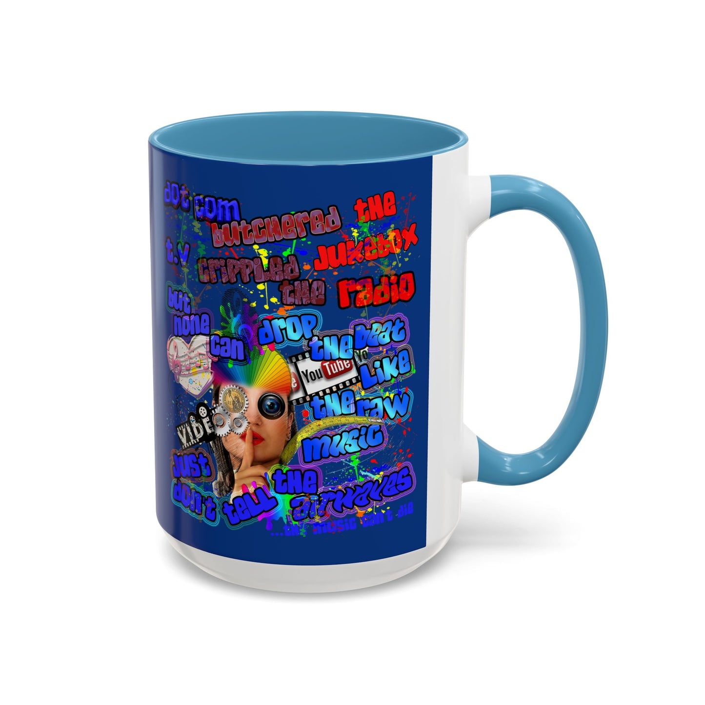 drop the beat - Accent Mug (dark blue)