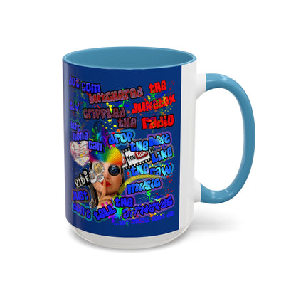 drop the beat - Accent Mug (dark blue)