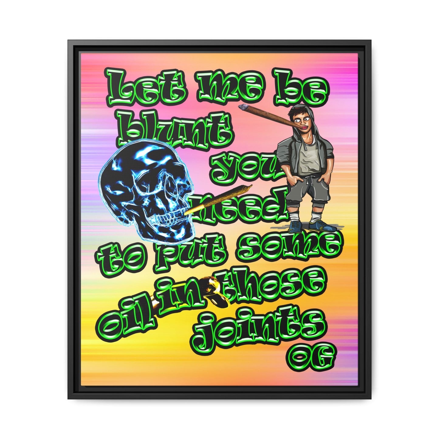 og - framed canvas art (color blur)