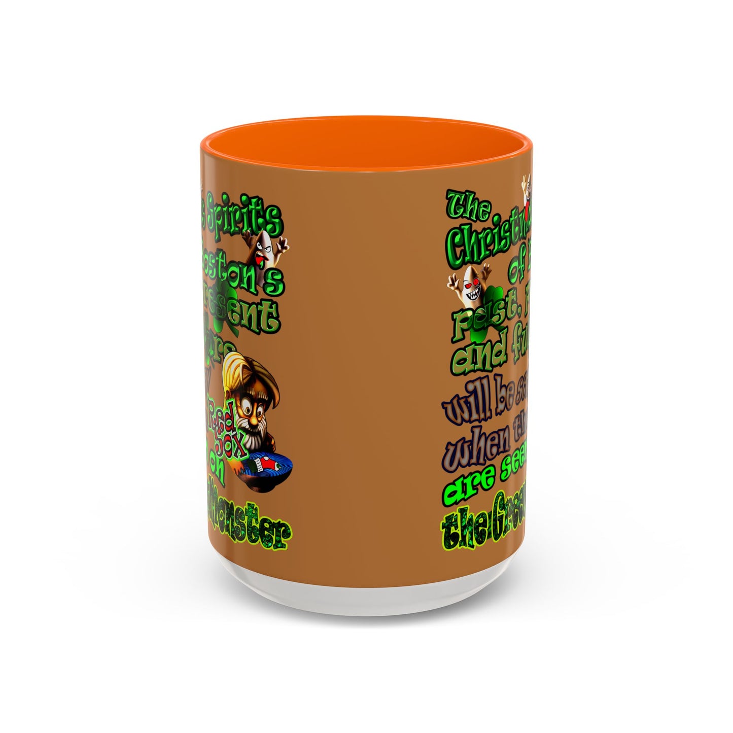 christmas spirits of boston - Accent Mug (light brown)