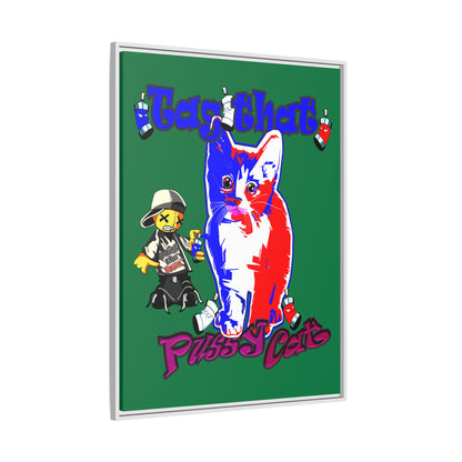 tag that - framed canvas art (dark green)