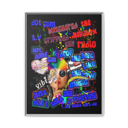 drop the beat - framed canvas art (black)