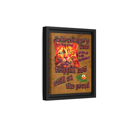 schrodinger's cat - framed canvas art (brown papyrus)