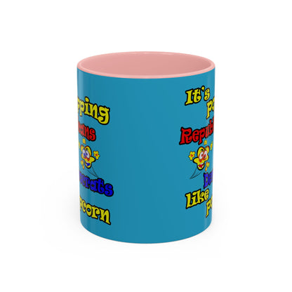 popping like popcorn - Accent Mug (turquoise)