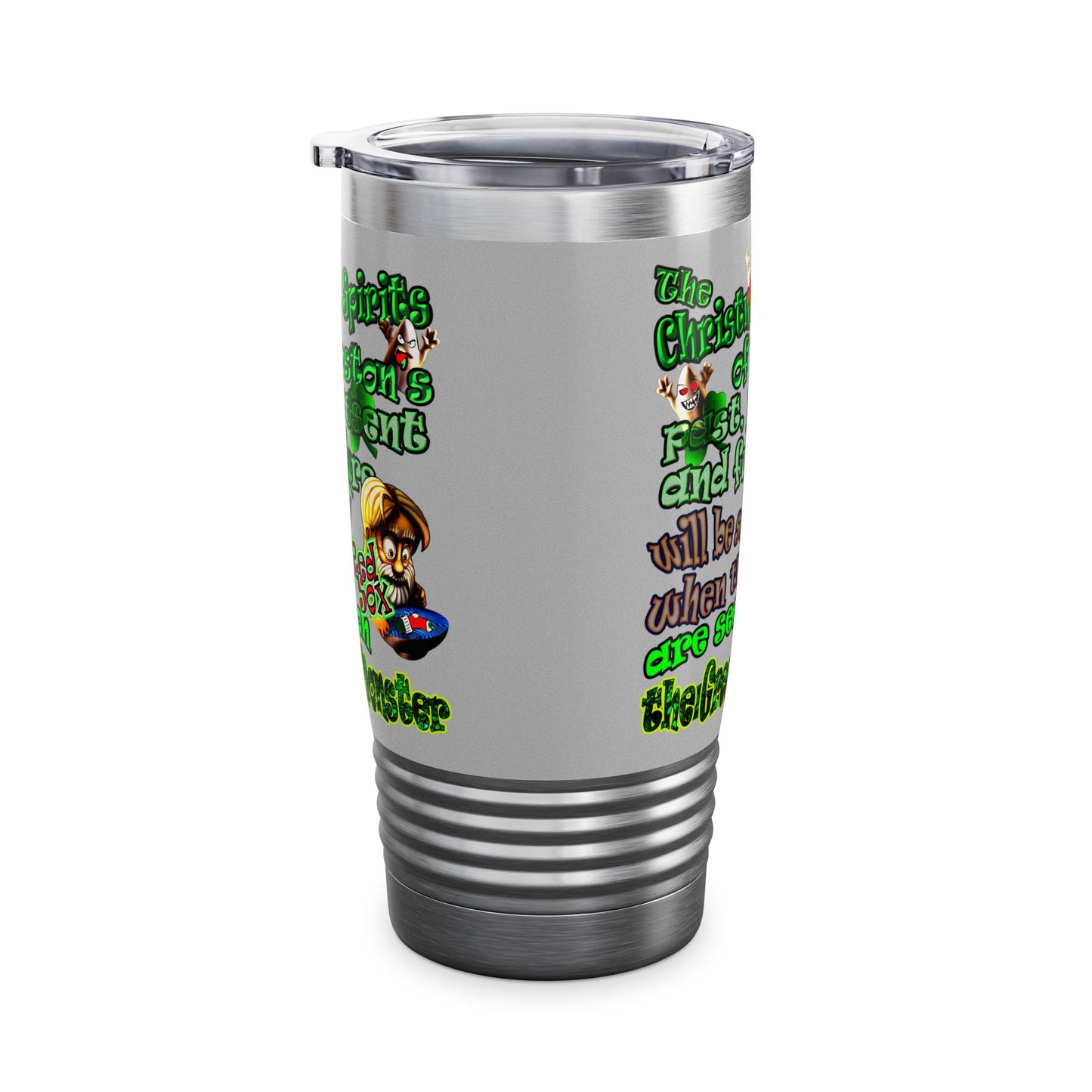 christmas spirits of boston - Ringneck Tumbler, 20oz (light grey)