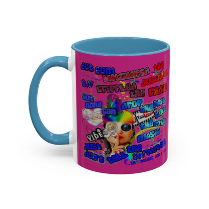 drop the beat - Accent Mug (pink)