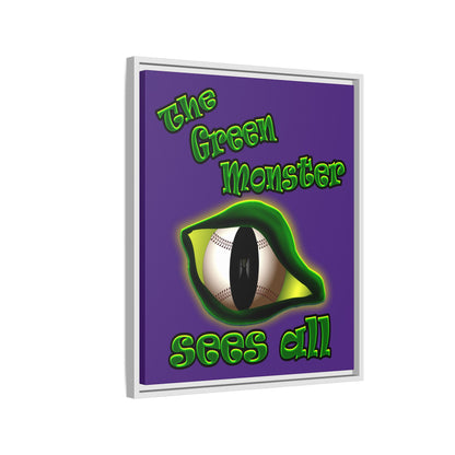 green monster - framed canvas art (purple)