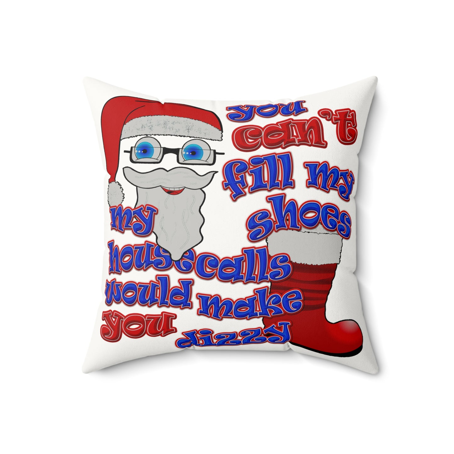 santa's shoes - Faux Suede Square Pillow - (white)
