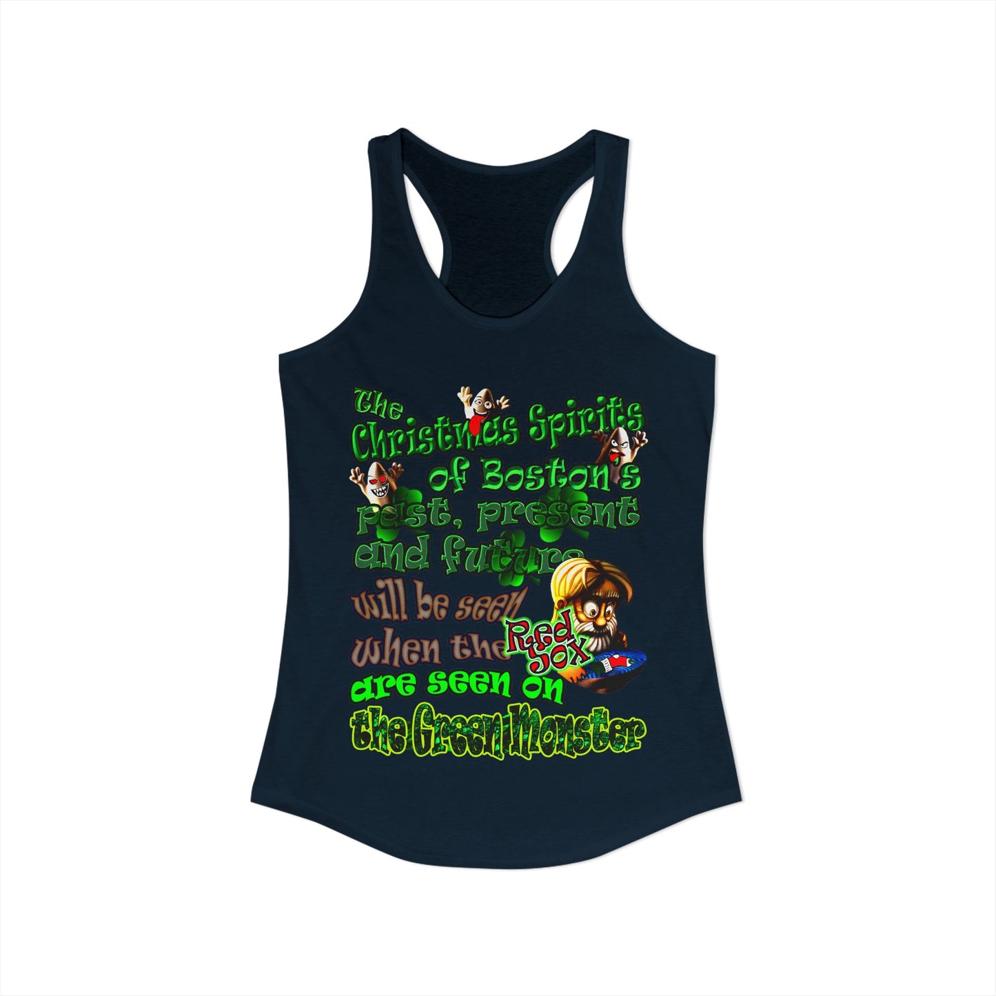 christmas spirits of boston - Women's Ideal Racerback Tank