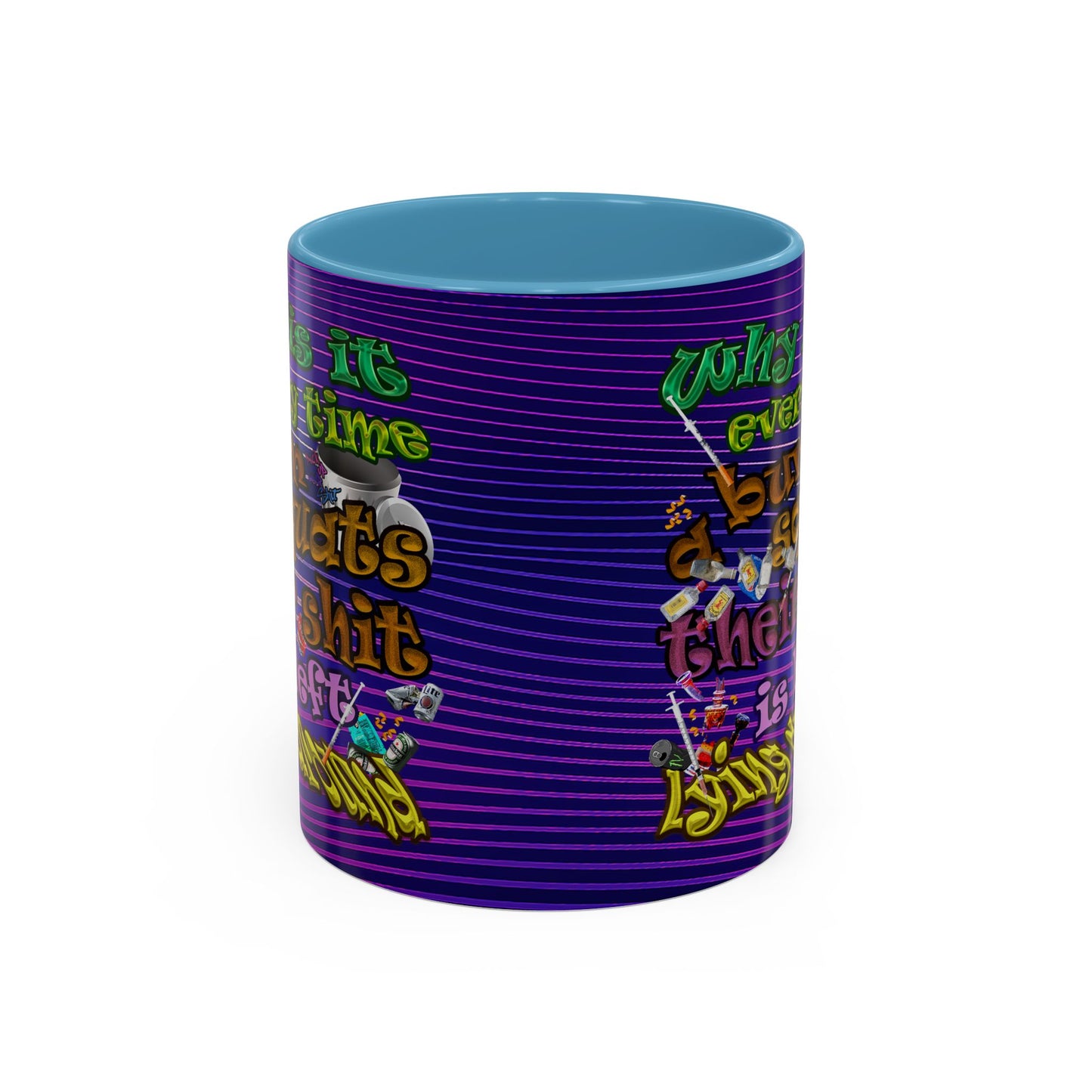 the bum's shit - Accent Mug (purple wave)