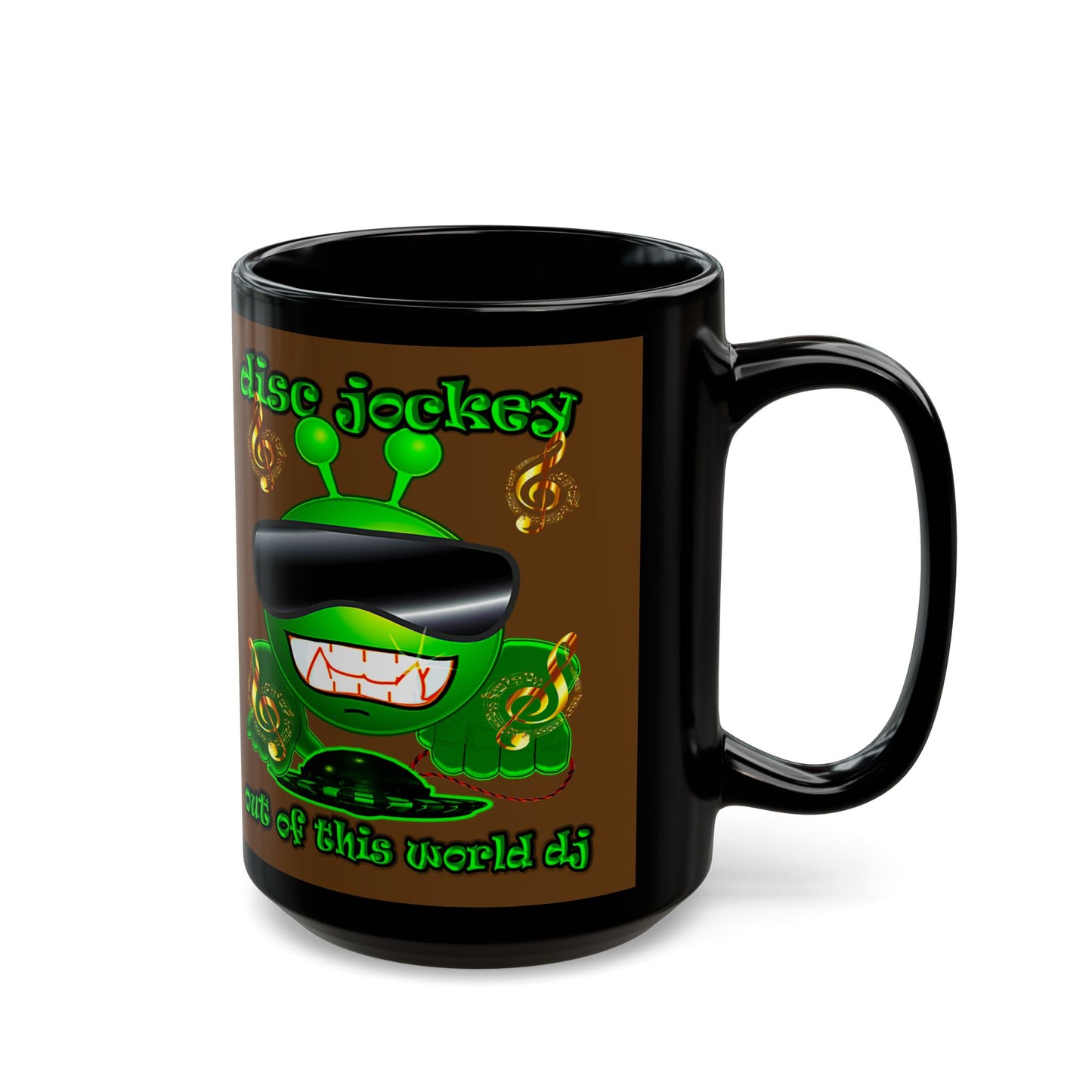disc jockey - Black Mug (brown)