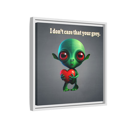 I don't care that your grey - framed canvas art (grey-light grey)