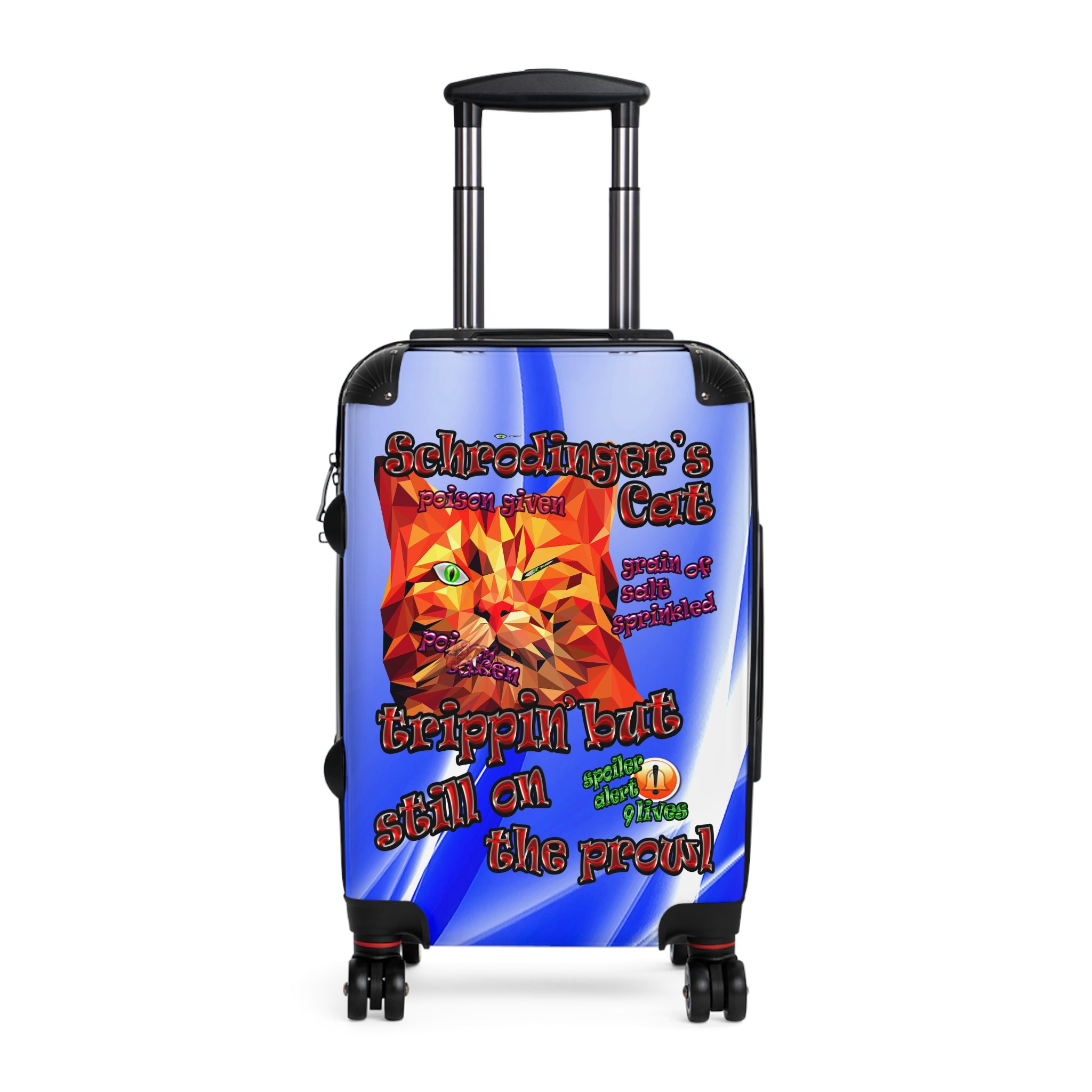 schrodinger's cat - suitcase (blue-white wave)