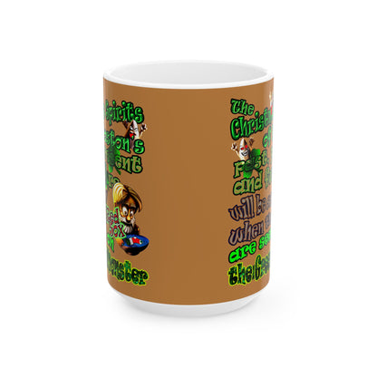 christmas spirits of boston - White Mug (light brown)