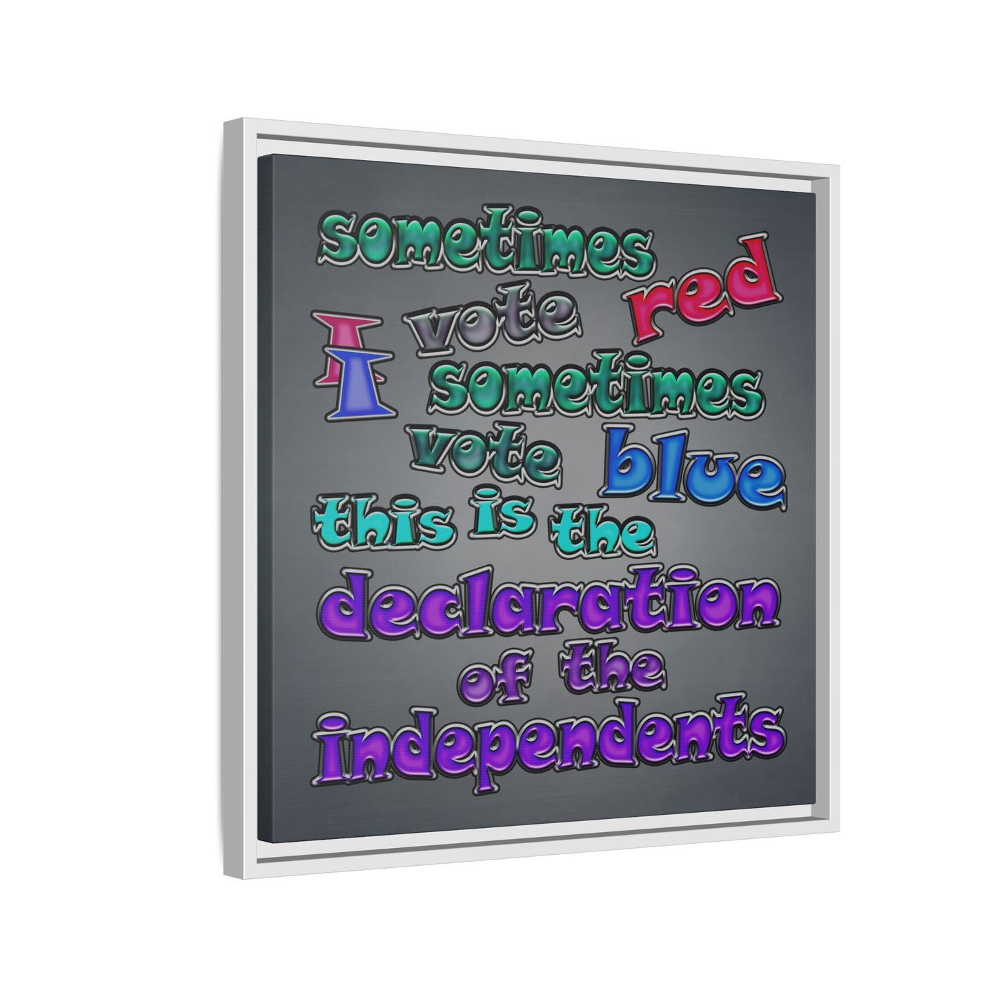 declaration of the independents - framed canvas art (grey-light grey)