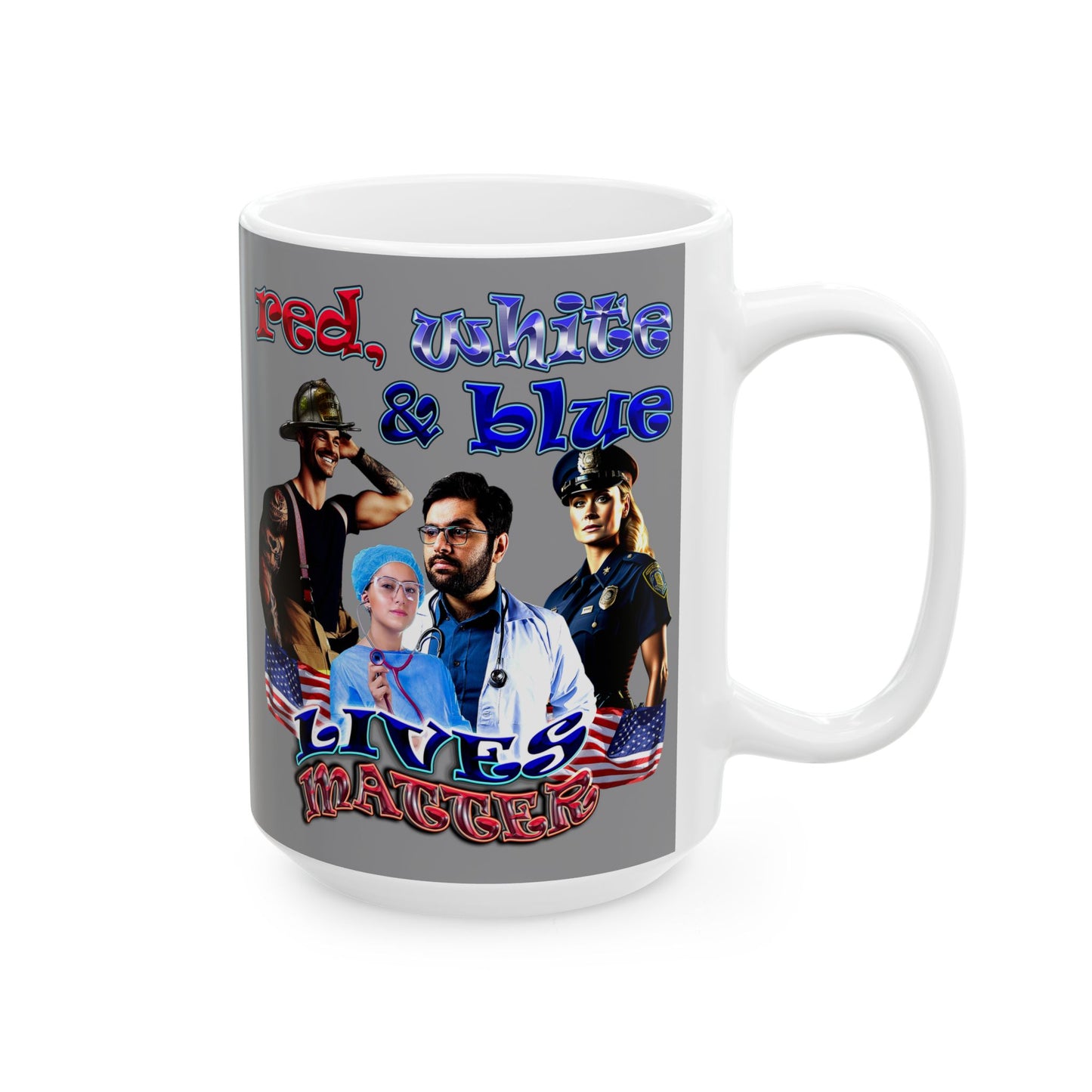 rw&b lives matter - White Mug (grey)