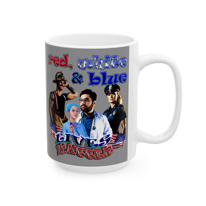 rw&b lives matter - White Mug (grey)