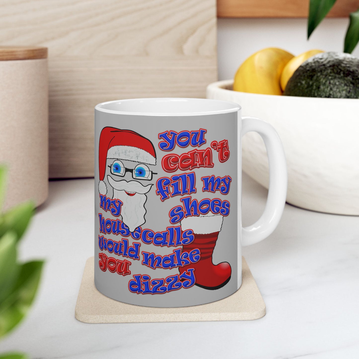 santa's shoes - White Mug (light grey)