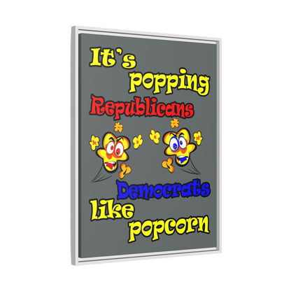 popping like popcorn - framed canvas art (dark grey)
