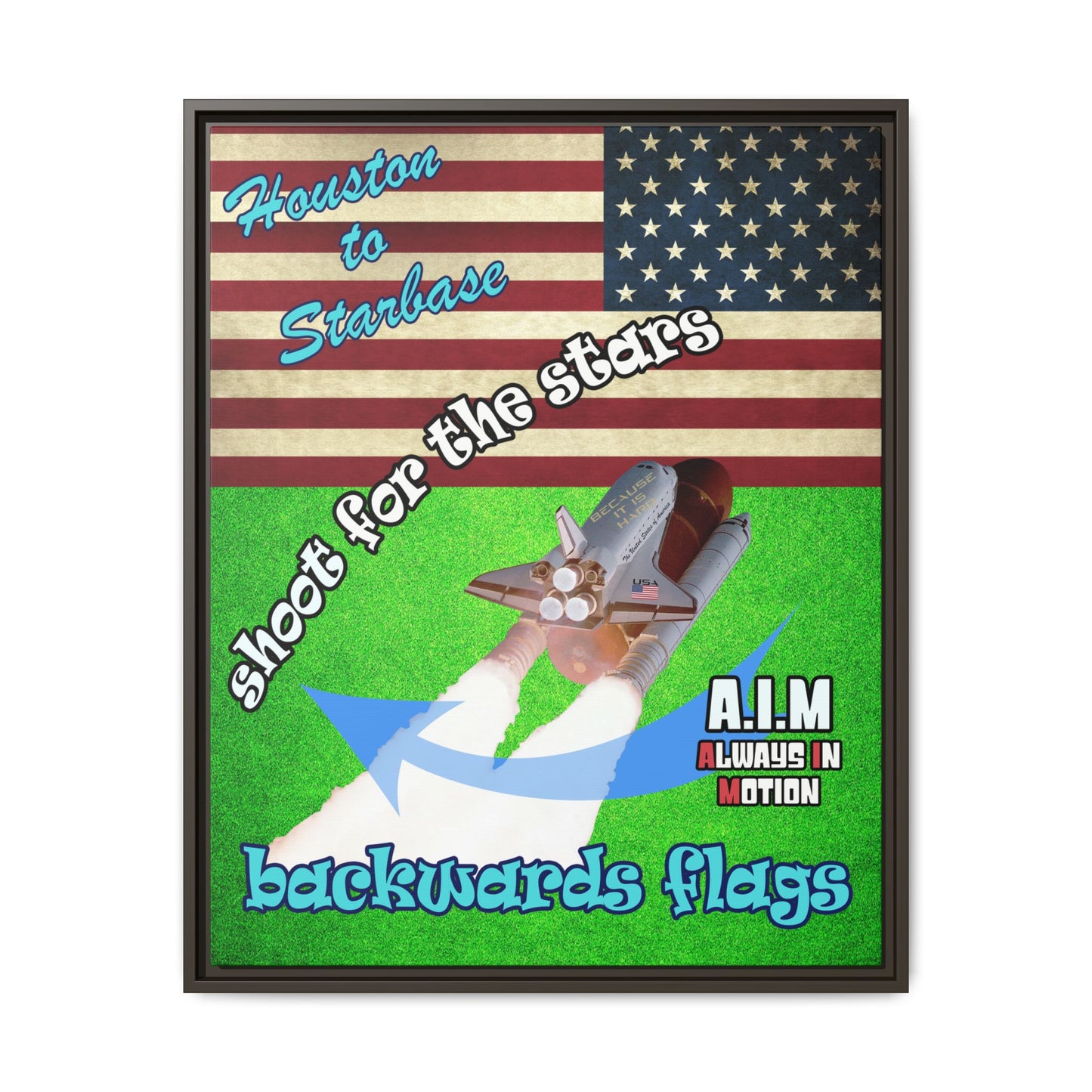 shoot for the stars - framed canvas art (green turf)