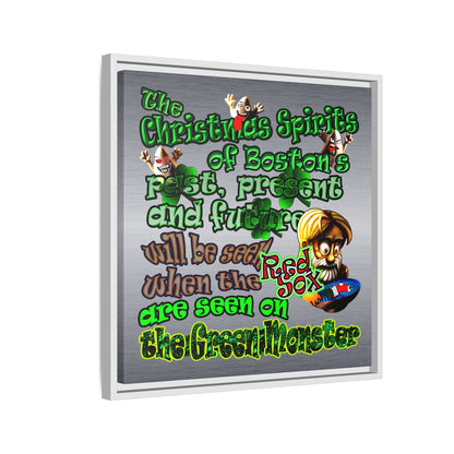 christmas spirits of boston - framed canvas art (brushed nickel)