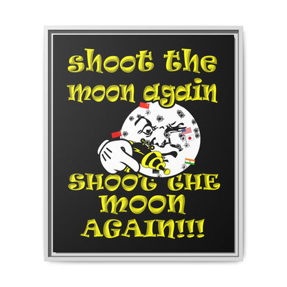 shoot the moon again - framed canvas art (black)