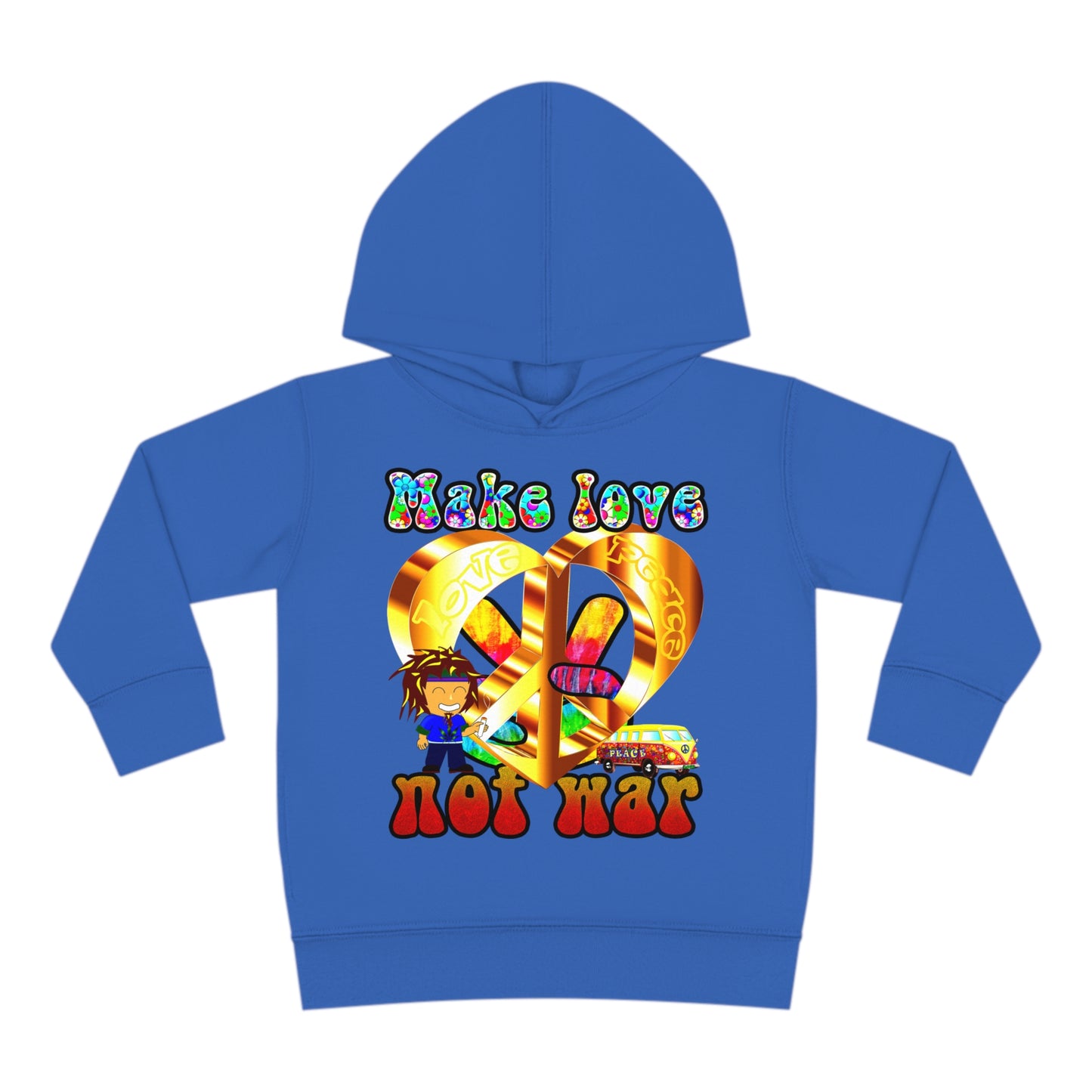 love peace - Toddler Pullover Fleece Hoodie